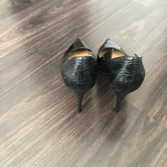 Chloe black pumps with croc detail - Picture 4 of 6